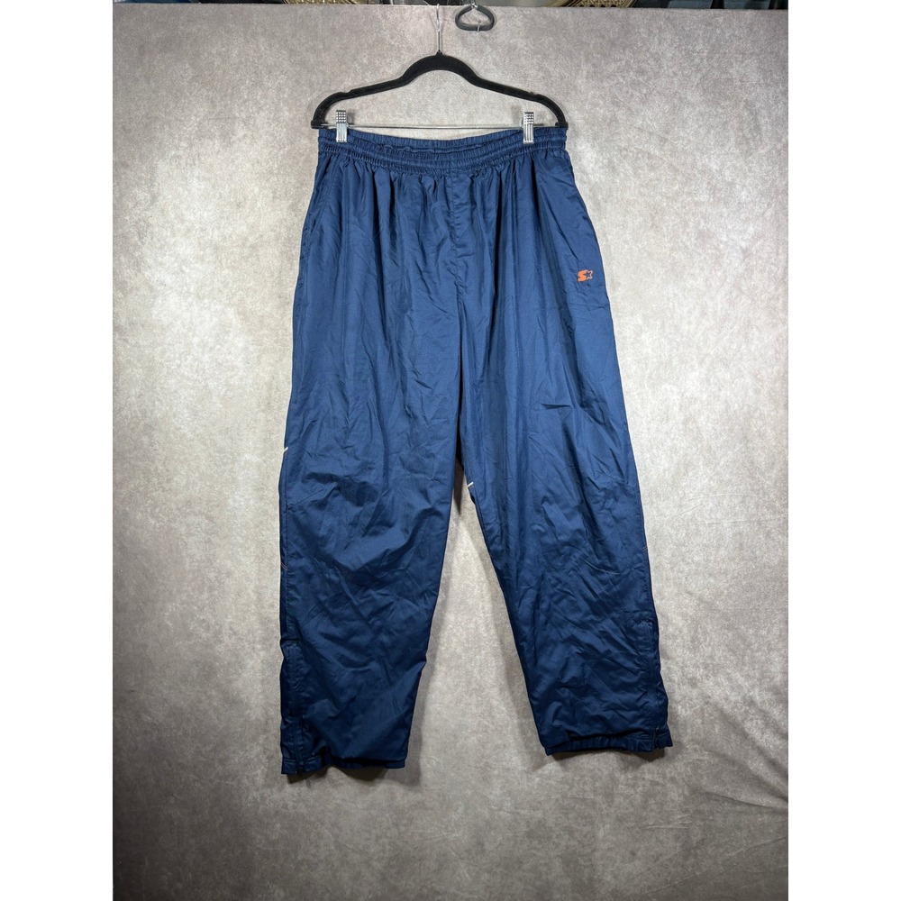 Starter Track Pants Mens Large Blue Midnight Navy Windbreaker Mesh Lined Gym y2k